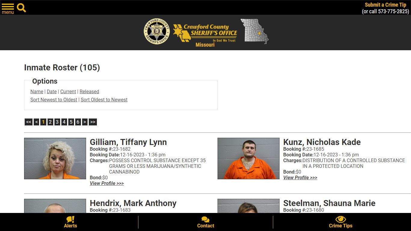 Inmate Roster (110) - Crawford County Sheriff MO